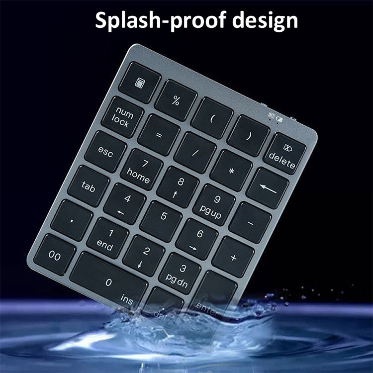 N970 Pro Dual Modes Aluminum Alloy Rechargeable Wireless Bluetooth Numeric Keyboard with USB HUB