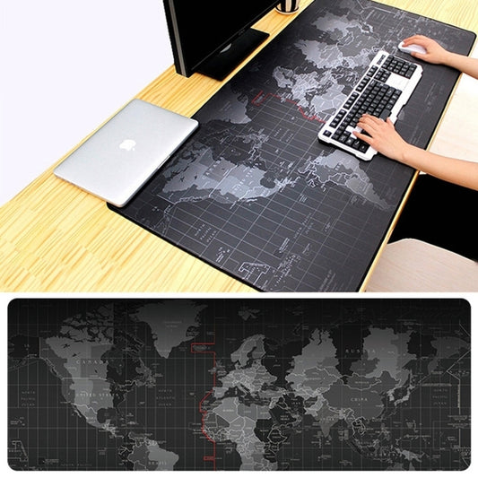 Extended Large Anti-Slip World Map Pattern Soft Rubber Smooth Cloth Surface Game Mouse Pad Keyboard Mat, Size: 80 x 30cm