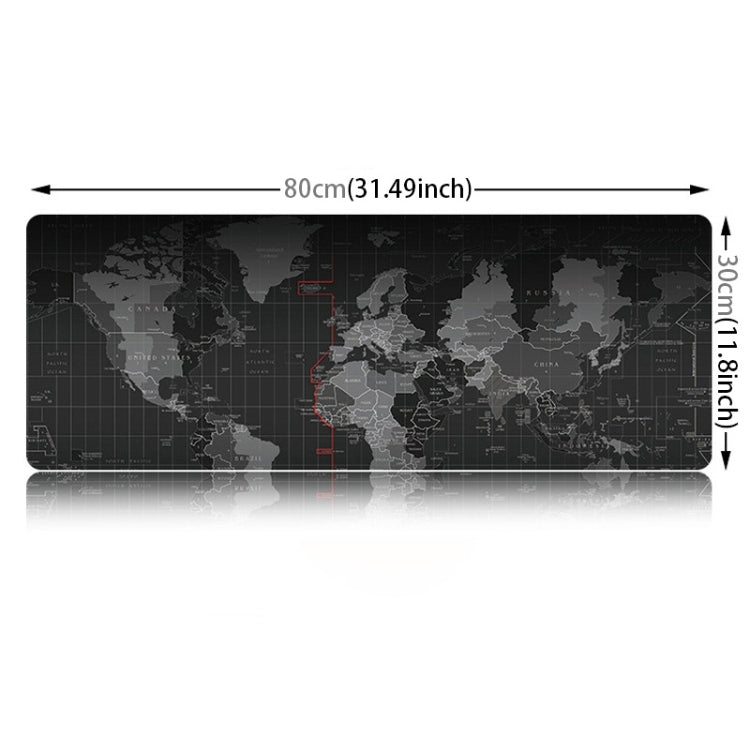 Extended Large Anti-Slip World Map Pattern Soft Rubber Smooth Cloth Surface Game Mouse Pad Keyboard Mat, Size: 80 x 30cm