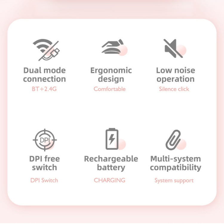 HXSJ M107 4-buttons 1600 DPI 2.4GHz Wireless Mouse, Battery Version