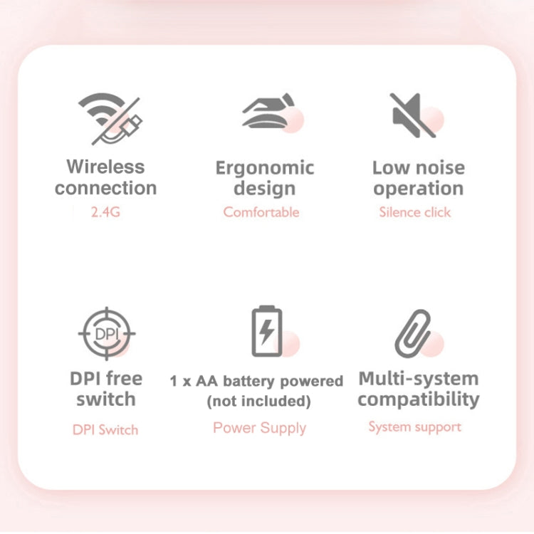 HXSJ M107 4-buttons 1600 DPI Dual Mode 2.4GHz + Bluetooth 5.1 Wireless Rechargeable Mouse