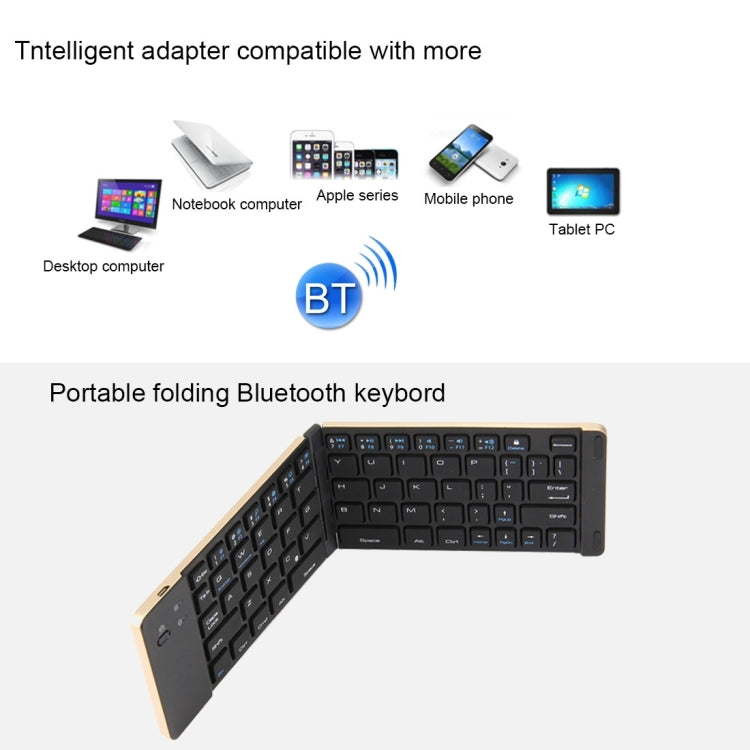 F66 Foldable Bluetooth Wireless 66 Keys Keyboard, Support Android / Windows / iOS