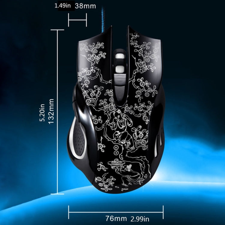 ZGB 169 USB 2400DPI Four-speed Adjustable LED Backlight Wired Optical E-sport Gaming Mouse with Counter Weight, Length: 1.45m