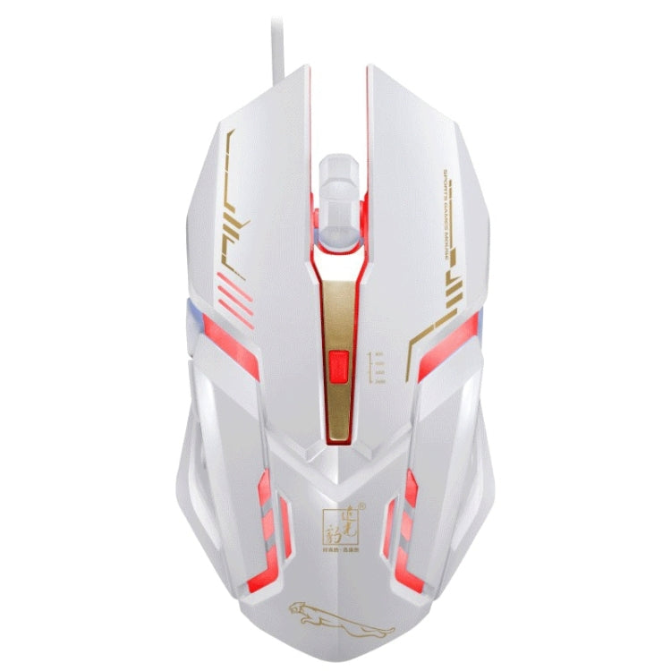 Chasing Leopard V17 USB 2400DPI Four-speed Adjustable Line Pattern Wired Optical Gaming Mouse with LED Breathing Light, Length: 1.45m