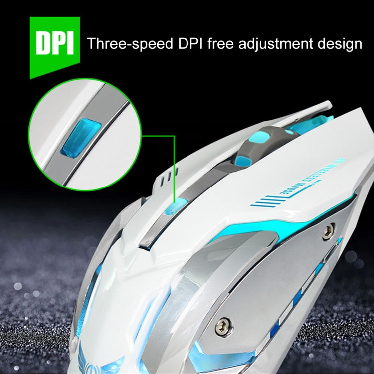 ZERODATE X70 2.4GHz Wireless 6-Keys 2400 DPI Adjustable Ergonomics Optical Gaming Mouse with Breathing Light