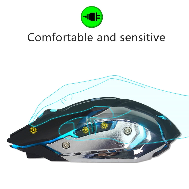 ZERODATE X70 2.4GHz Wireless 6-Keys 2400 DPI Adjustable Ergonomics Optical Gaming Mouse with Breathing Light