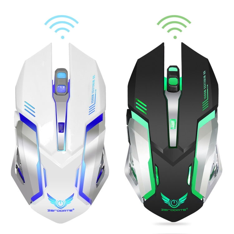 ZERODATE X70 2.4GHz Wireless 6-Keys 2400 DPI Adjustable Ergonomics Optical Gaming Mouse with Breathing Light