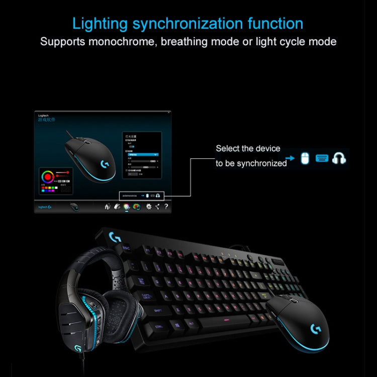 Logitech G102 6-keys RGB Glowing 6000DPI Five-speed Adjustable Wired Optical Gaming Mouse, Length: 2m