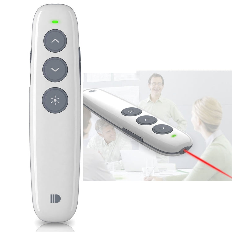 Doosl DSIT007 2.4GHz Rechargeable Powerpoint Presentation Wireless Cliker Remote Control Pen, Control Distance: 100m(White)