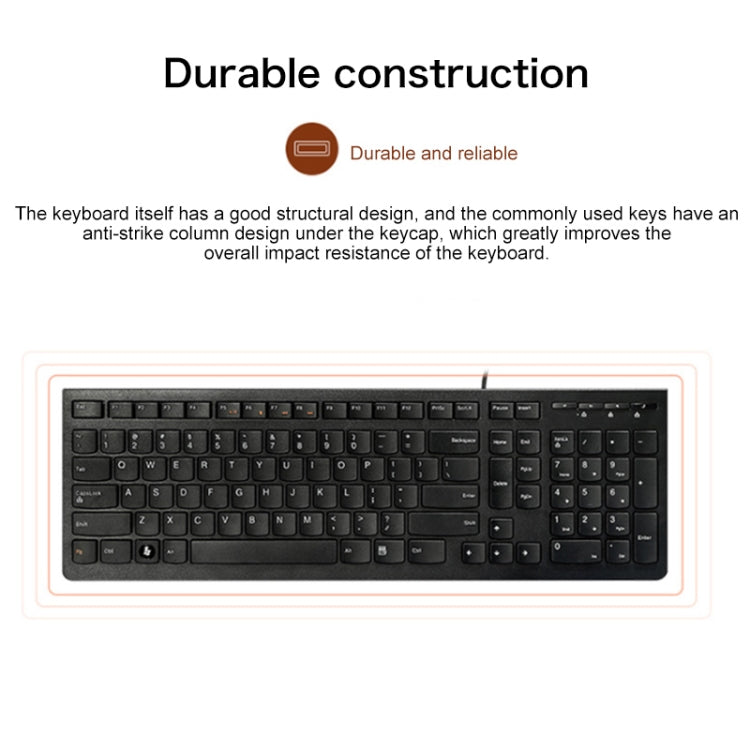 Lenovo K5819 Office Simple Ultra-thin Wired Keyboard