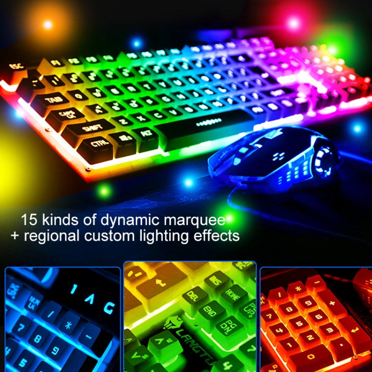 YINDIAO K002 USB Wired Mechanical Feel Sound Control RGB Backlight Keyboard + Optical Silent Mouse + Headset Set