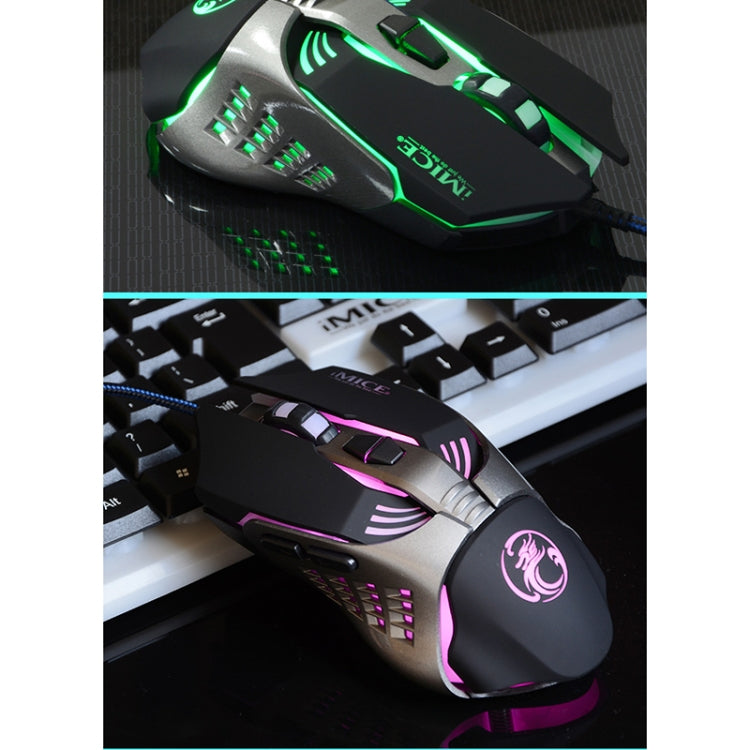 iMICE V5 USB 7 Buttons 4000 DPI Wired Optical Colorful Backlight Gaming Mouse for Computer PC Laptop