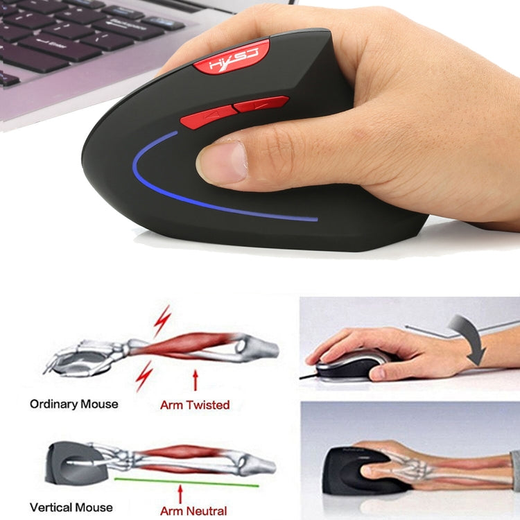 HXSJ T22 2.4GHz Wireless 4-Keys 2400 DPI Adjustable Ergonomics Optical Vertical Mouse