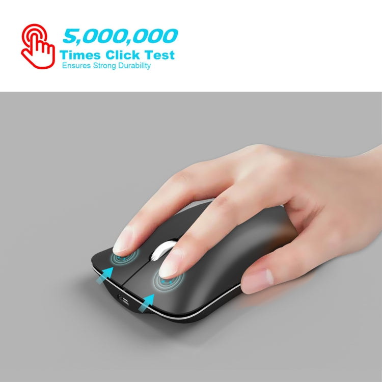 HXSJ T23 Bluetooth 5.0 + Bluetooth 3.0 + 2.4GHz Wireless Three Modes 4-Keys 1600 DPI Adjustable Ergonomics Optical Mouse