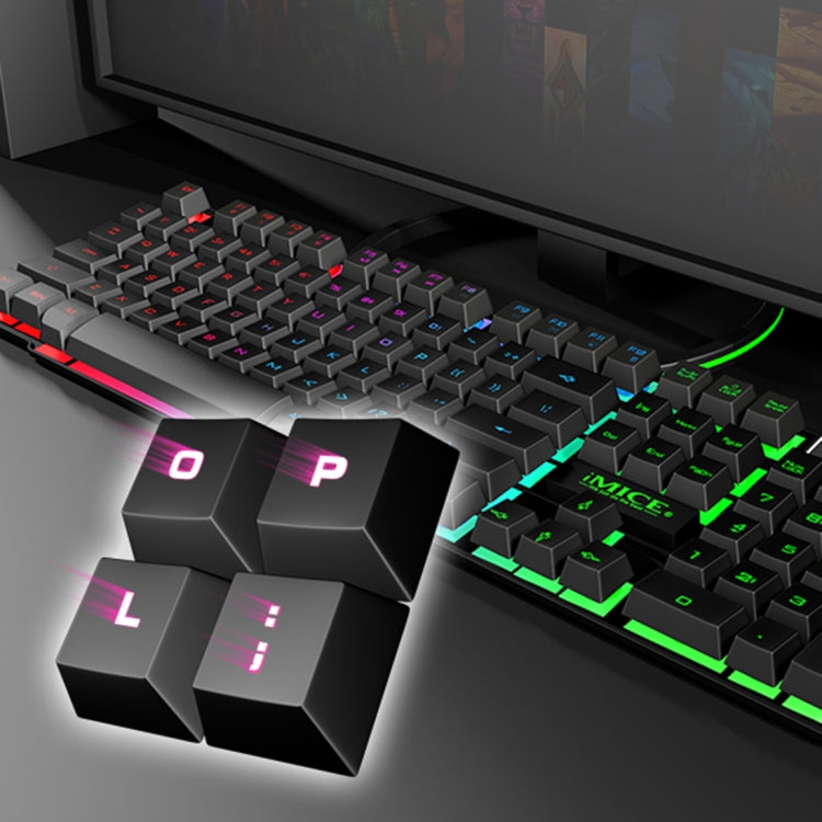 iMICE AK-600 Wired USB Floating Keycap Characters Glow Backlit Gaming Keyboard