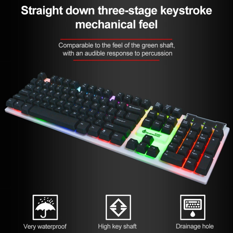 SHIPADOO D280 Wired RGB Backlight Mechanical Feel Suspension Keyboard + 3D Cool Mouse Kit for Laptop, PC