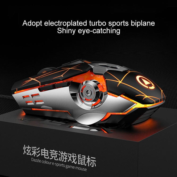 YINDIAO 3200DPI 4-modes Adjustable 7-keys RGB Light Wired Gaming Mechanical Mouse, Style: Silent Version