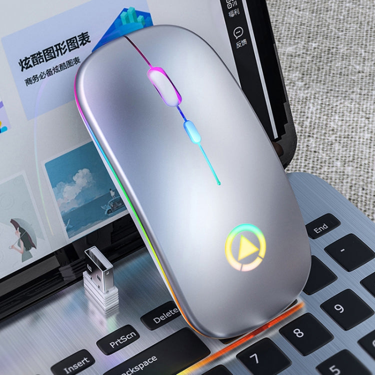 YINDIAO A2 2.4GHz 1600DPI 3-modes Adjustable RGB Light Rechargeable Wireless Silent Mouse