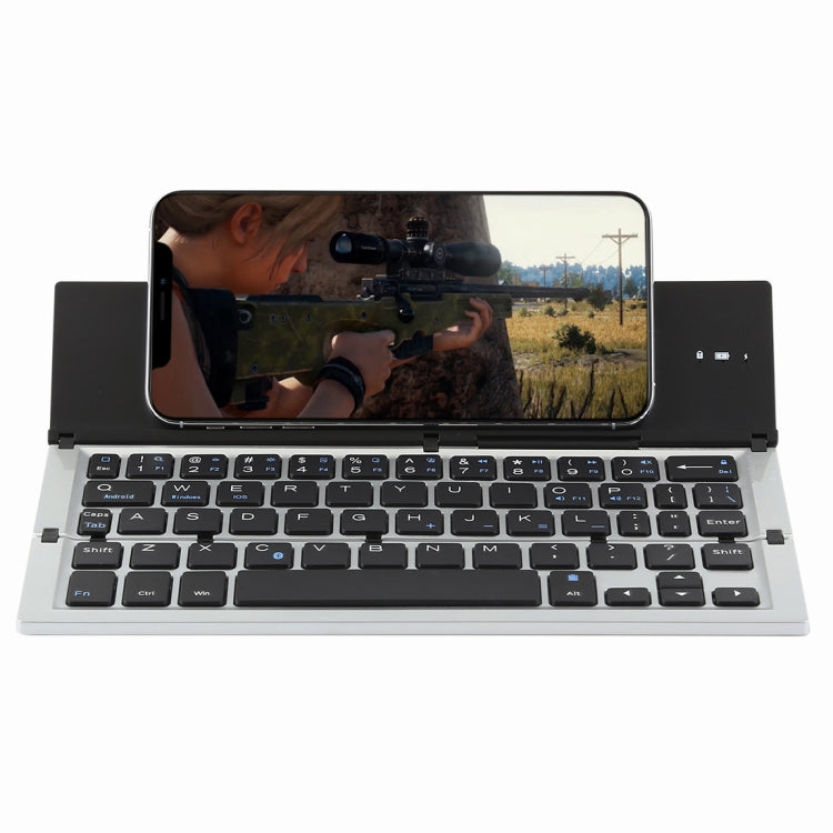 GK608 Ultra-thin Foldable Bluetooth V3.0 Keyboard, Built-in Holder, Support Android / iOS / Windows System