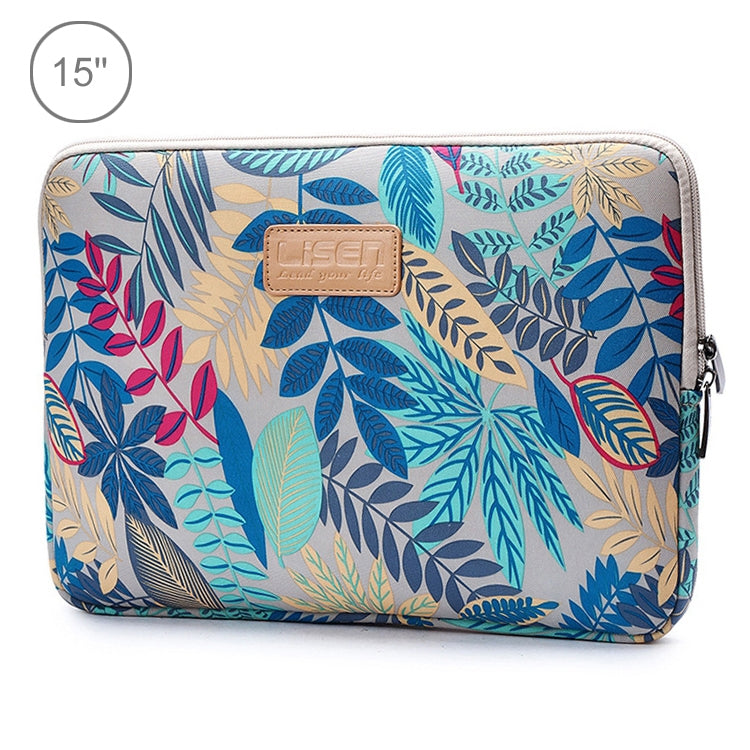 Sleeve Case Colorful Leaves Zipper Briefcase Carrying Bag for Macbook, Samsung, Lenovo, Sony, DELL Alienware, CHUWI, ASUS, HP, 15.6 inch and Below Laptops