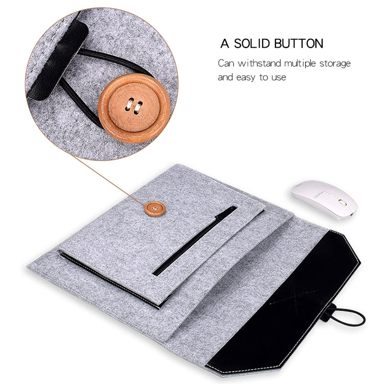 ND06 Multi-purpose Felt Button Laptop Inner Bag for 12.5 inch Laptop