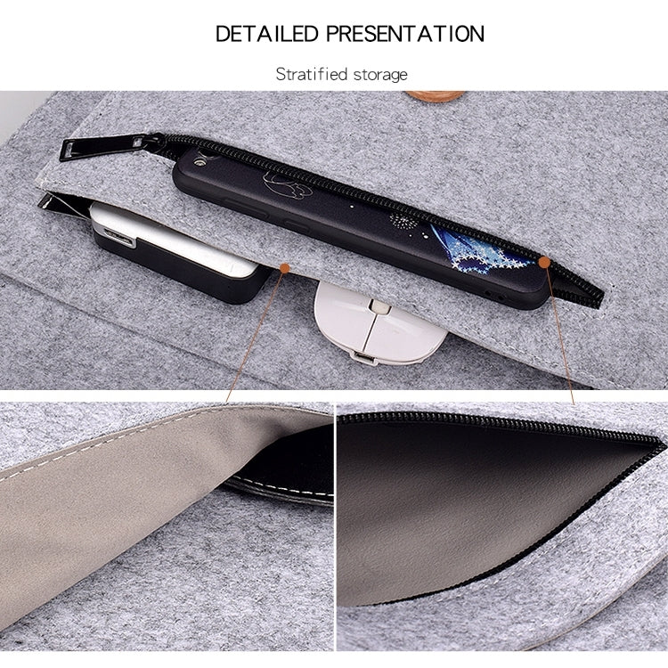 ND06 Multi-purpose Felt Button Laptop Inner Bag for 15.4 inch Laptop