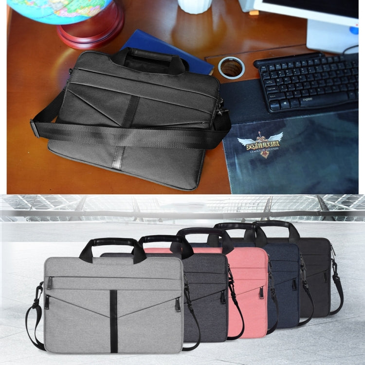 13.3 inch Breathable Wear-resistant Fashion Business Shoulder Handheld Zipper Laptop Bag with Shoulder Strap