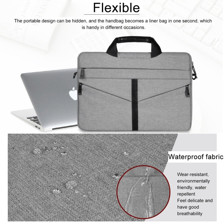 13.3 inch Breathable Wear-resistant Fashion Business Shoulder Handheld Zipper Laptop Bag with Shoulder Strap