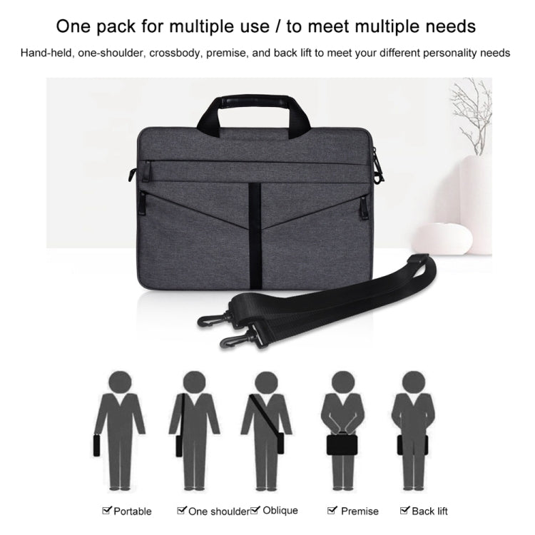 13.3 inch Breathable Wear-resistant Fashion Business Shoulder Handheld Zipper Laptop Bag with Shoulder Strap