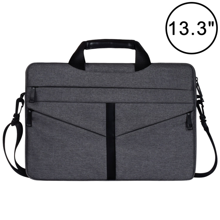 13.3 inch Breathable Wear-resistant Fashion Business Shoulder Handheld Zipper Laptop Bag with Shoulder Strap