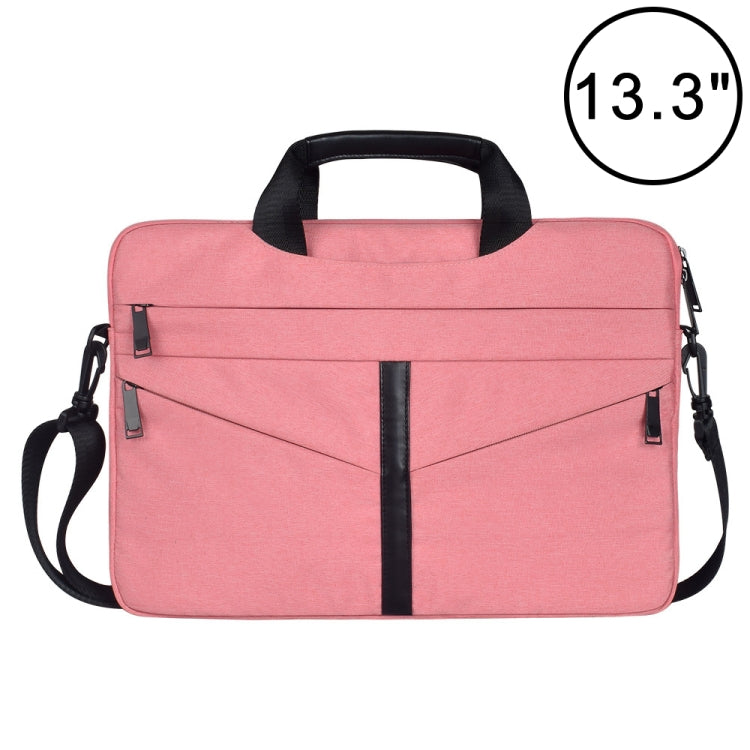 13.3 inch Breathable Wear-resistant Fashion Business Shoulder Handheld Zipper Laptop Bag with Shoulder Strap