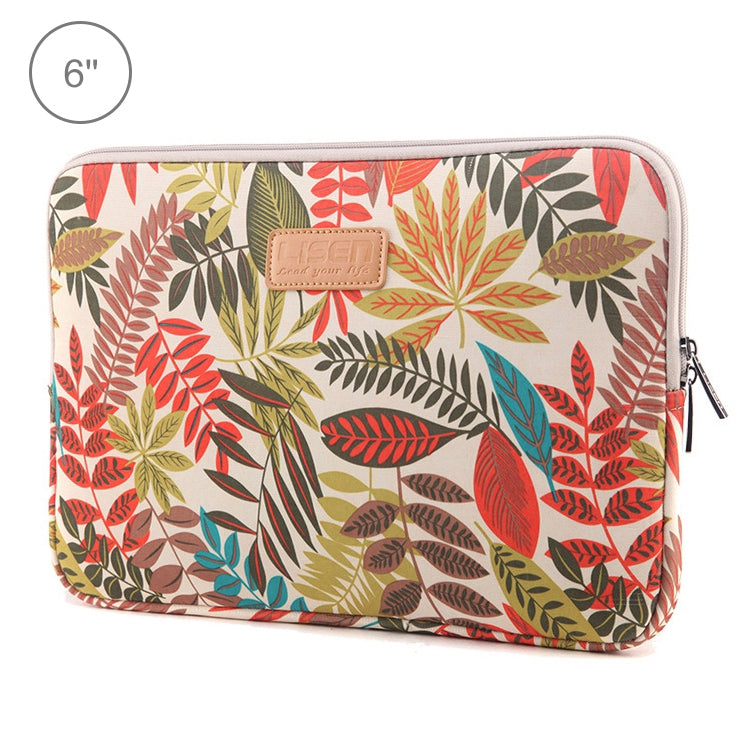 Lisen 6.0 inch Sleeve Case Colorful Leaves Zipper Briefcase Carrying Bag for Amazon Kindle