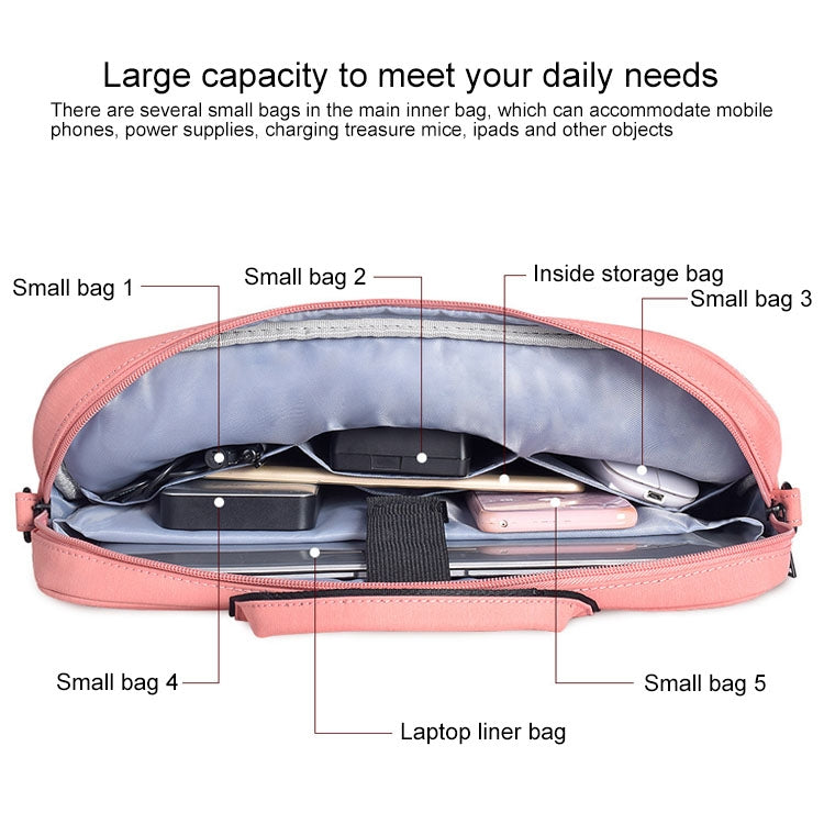 DJ03 Waterproof Anti-scratch Anti-theft One-shoulder Handbag for 13.3 inch Laptops, with Suitcase Belt