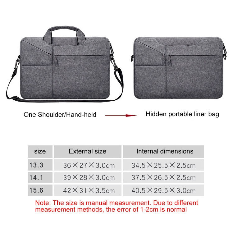 ST02S Waterproof Tear Resistance Hidden Portable Strap One-shoulder Handbag for 15.6 inch Laptops, with Suitcase Belt