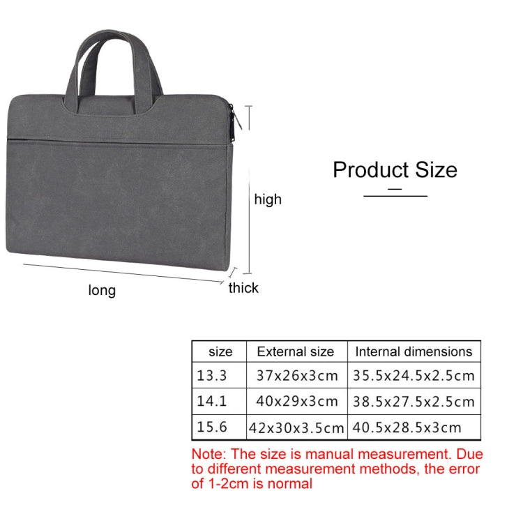 ST06 Waterproof PU Leather Zipper Hidden Portable Strap One-shoulder Handbag for 13.3 inch Laptops, with Suitcase Belt