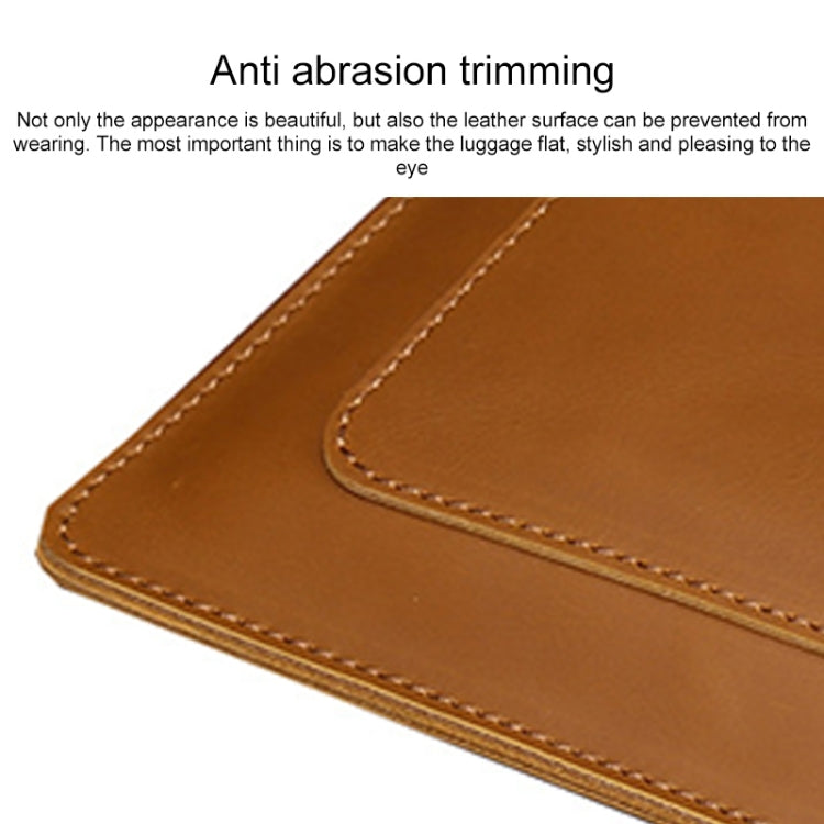 Universal Genuine Leather Business Zipper Laptop Tablet Bag For 12 inch and Below