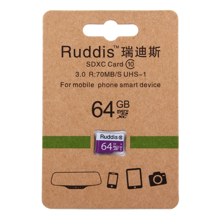 Ruddis 64GB High Speed Class 10 TF/Micro SDXC UHS-1(U1) Memory Card