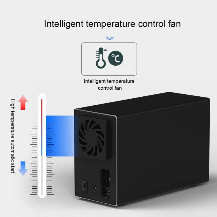 Blueendless USB-B Interface 3.5 inch 2 Bay RAID Combination Array HDD External Enclosure