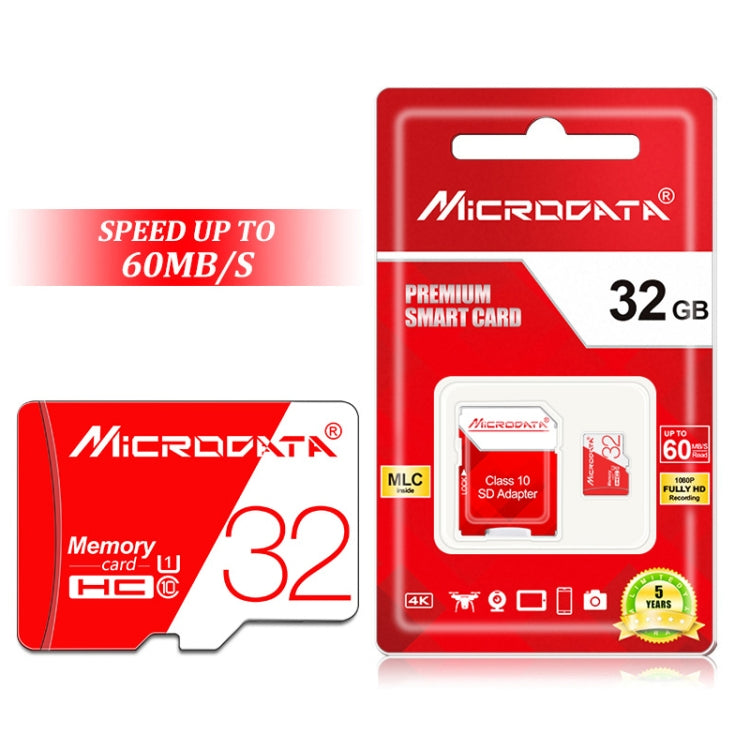 MICRODATA 32GB High Speed U1 Red and White TF(Micro SD) Memory Card