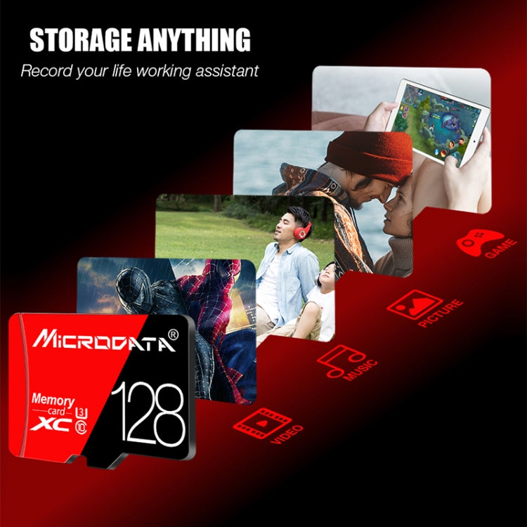 MICRODATA 64GB High Speed U3 Red and Black TF(Micro SD) Memory Card