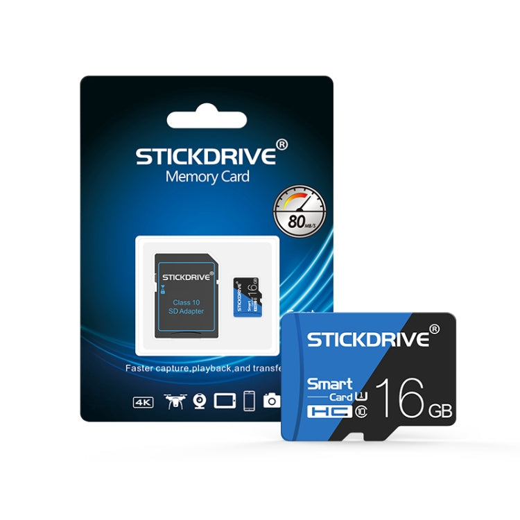 STICKDRIVE 16GB High Speed U1 Blue and Black TF(Micro SD) Memory Card