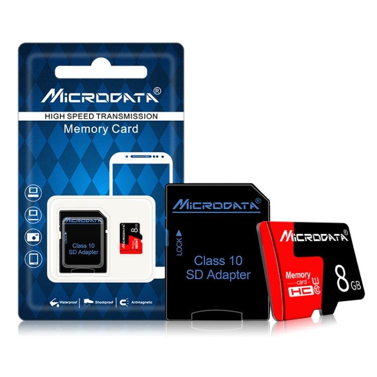 MICRODATA 8GB U1 Red and Black TF(Micro SD) Memory Card