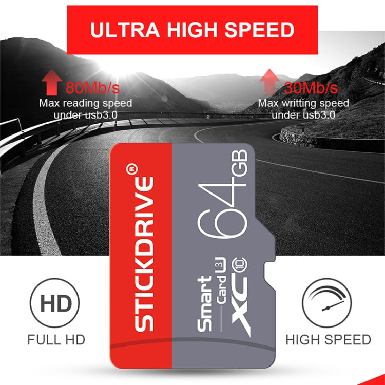 STICKDRIVE 128GB U3 Red and Grey TF(Micro SD) Memory Card