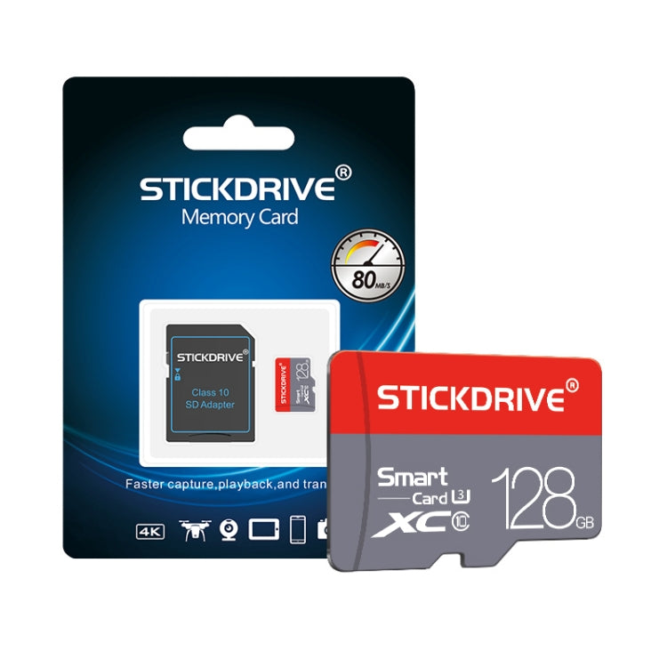 STICKDRIVE 128GB U3 Red and Grey TF(Micro SD) Memory Card