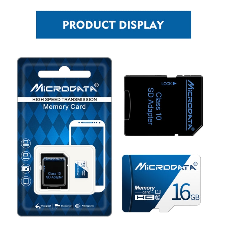 MICRODATA 16GB U1 Blue and White TF(Micro SD) Memory Card