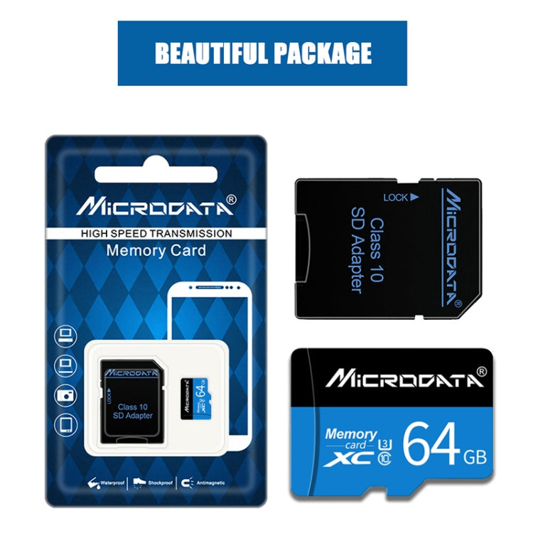 MICRODATA 64GB U3 Blue and Black TF(Micro SD) Memory Card