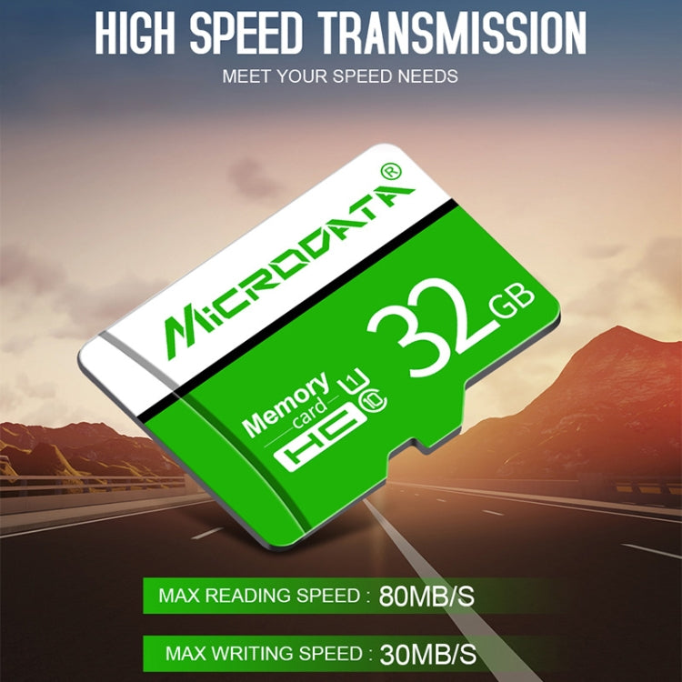 MICRODATA 8GB U1 Green and White TF(Micro SD) Memory Card