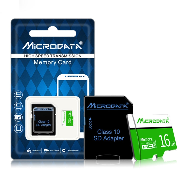 MICRODATA 16GB U1 Green and White TF(Micro SD) Memory Card