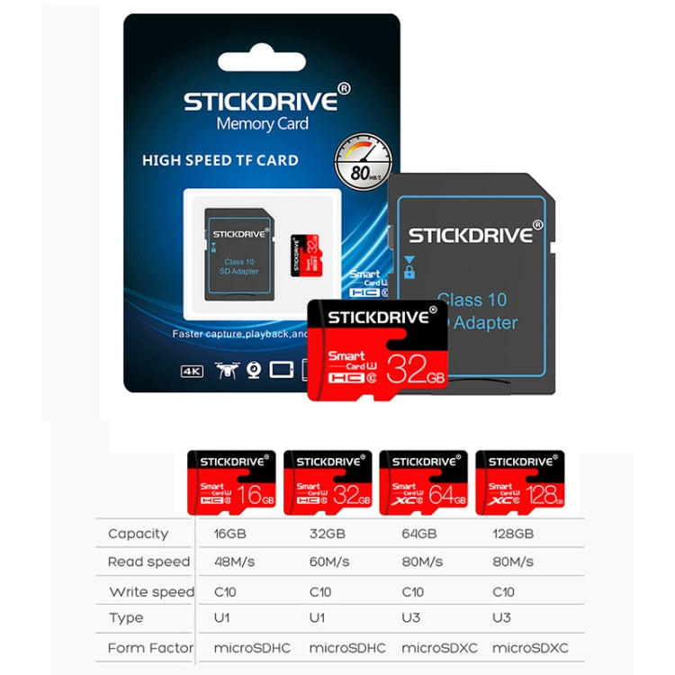 Stickdrive 128GB High Speed Class 10 Micro SD(TF) Memory Card