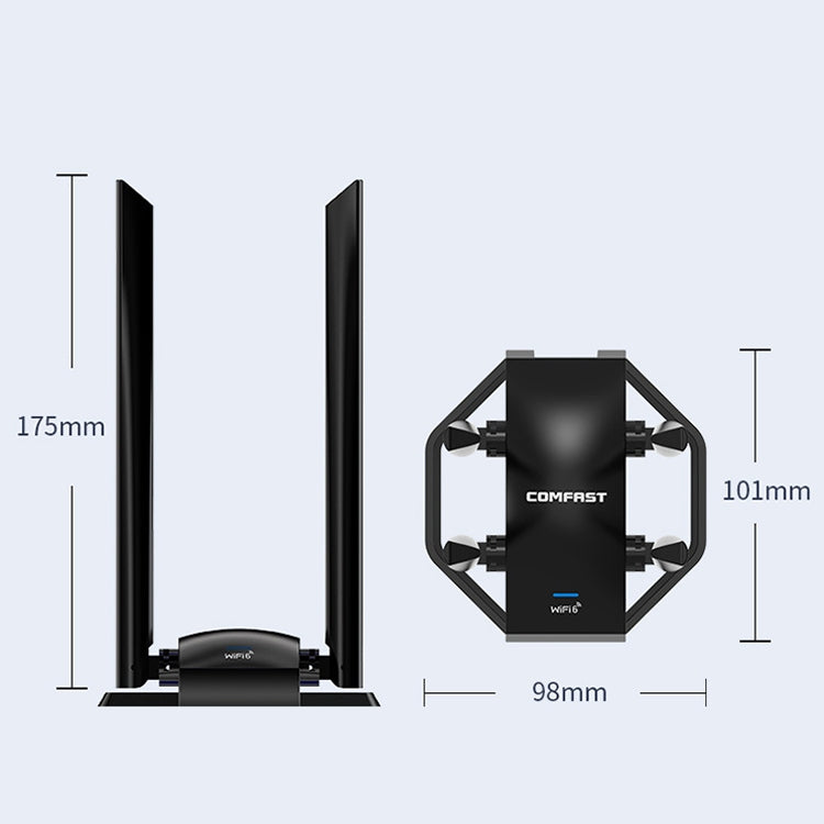 COMFAST CF-966AX Free-drive Dual Band 1800Mbps USB3.0 High Power Wireless WiFi 6 Adapter